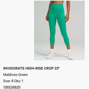 Lululemon Invigorate High Rise 23” Pocket Leggings